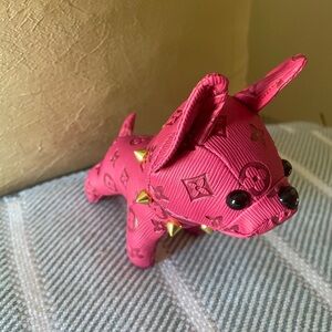 Fashion Monogram Pink French Bulldog Bag Charm NWOT